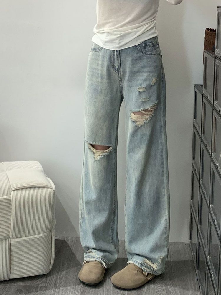 

Дизайнерские Нишевые Джинсы с Завышенной Талией для Женщин Весенние Брюки, Волочащиеся по Полу Свободные Узкие Брюки с Широкими Штанинами Длинные Брюки Джинсы для Женщин Длинные Джинсовые Брюки 4XL