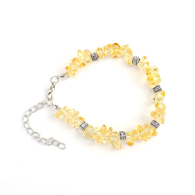 Handmade Beaded Natural Stone Crystal Gravel Alloy Bracelet Bracelet Bracelet Adjustable Multi-Color B28