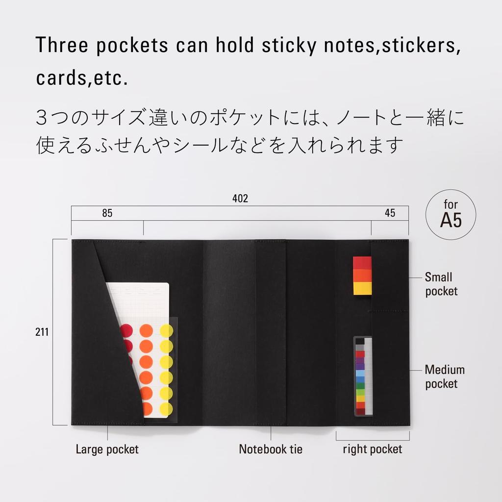 Nitoms STALOGY Notebook Cover, A5, Black, Paper, SS1006