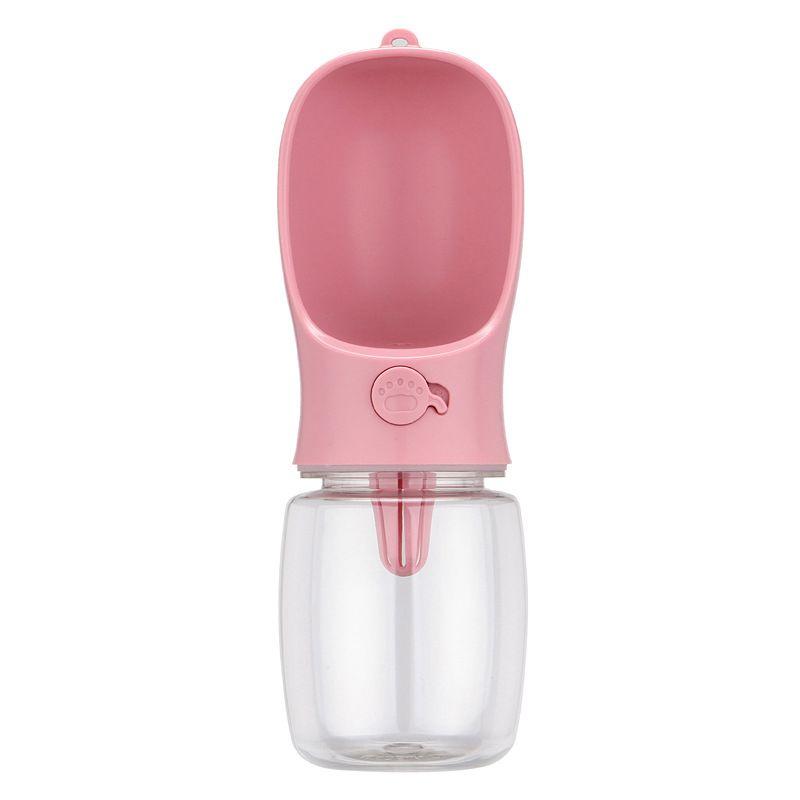 

Pet Cat Dog Water Bottle Drinking Cup Puppy Travel Outdoor Bottle Portable Pink-350ML