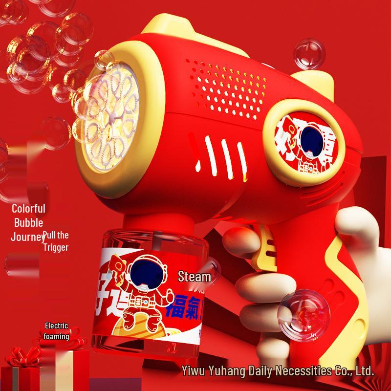 

2025 Automatic Handheld Bubble Gun - 10 Hole Electric Bubble Blower for New Year Fun