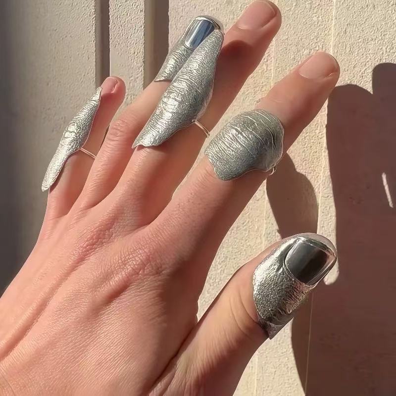 5Pcs/set Punk Style Knuckle Rings Unisex Irregular Protective Ring Sets Gothic Personalized Party Banquet Jewelry Accessories