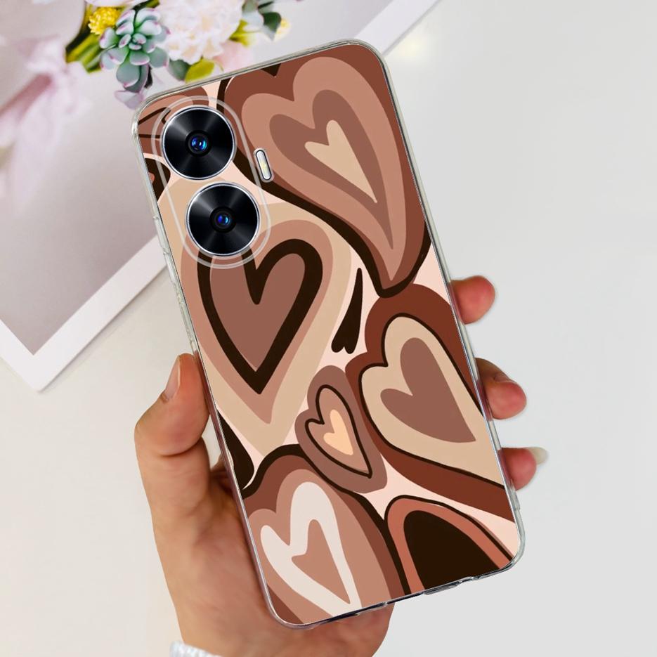 For Realme C55 4G Case RMX3710 Colorful Painted Cover Soft Slim Fundas Phone Case For Realme C55 C55 RealmeC55 Back Cover Bumper