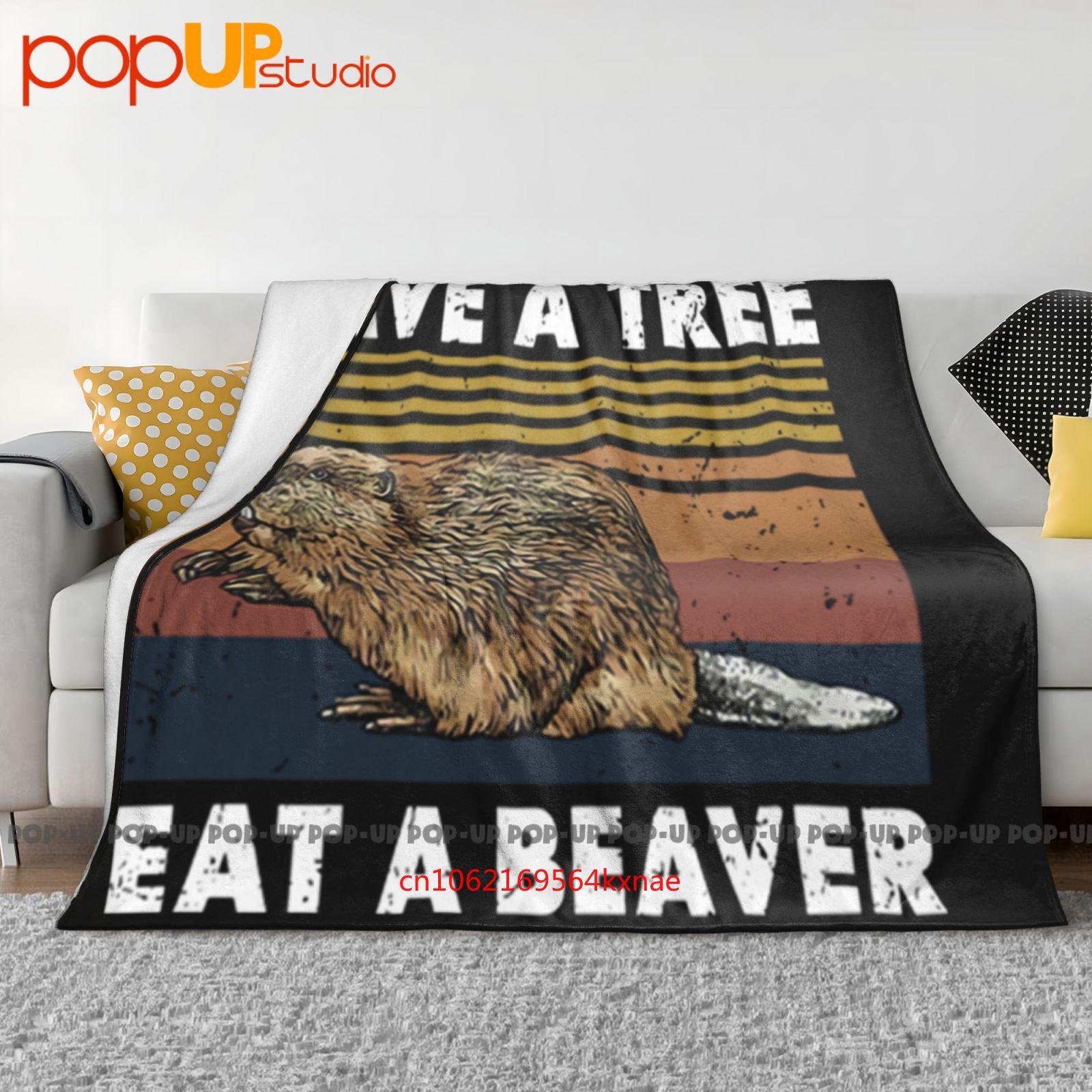 

Save A Tree Eat A Beaver Punxsutawney Phil Ultra-Soft Blanket Quilt Winter Sofa Cover Bed Covers 30x40in