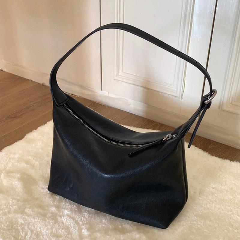 Korean Version Ins Large-capacity Commuter Bag Women s 2026 Trendy Retro Underarm Female Niche Design Hobo чёрный