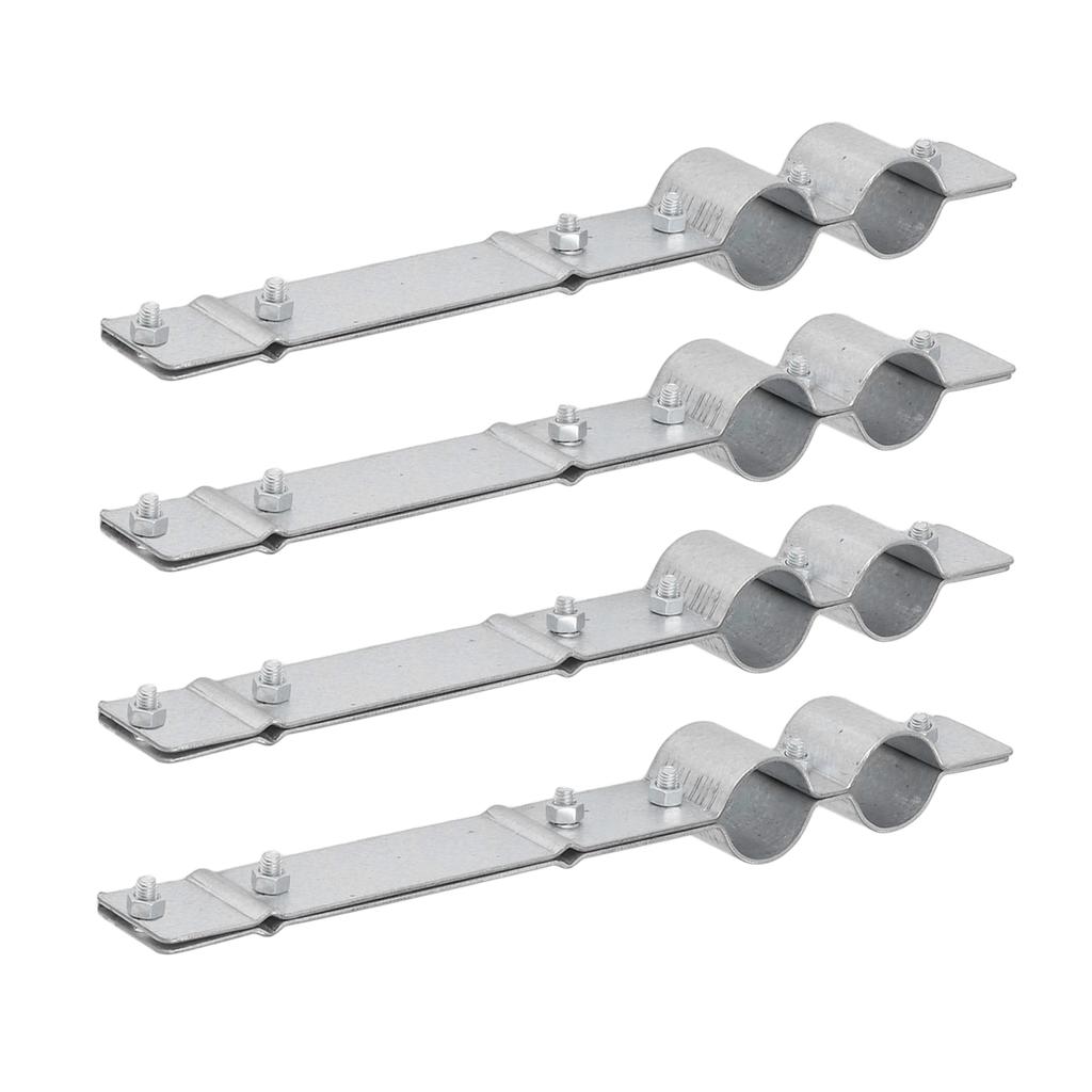 U Tube Clamp 4 Sets Aluminized Zinc Corrosion Resistant Durable Water Pipe Clamp for Chicken Farm Hennery