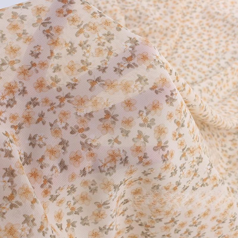 New Pearl Chiffon Printed Fabric Summer Small Floral Single-layer Thin Through Hanging Good Fabric for DIY Dress Slip Skirt