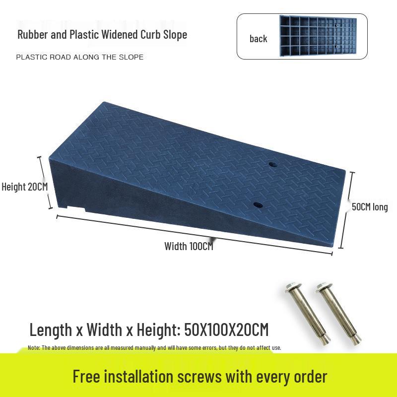 Portable Rubber-Plastic Curb Ramp Mat for Car