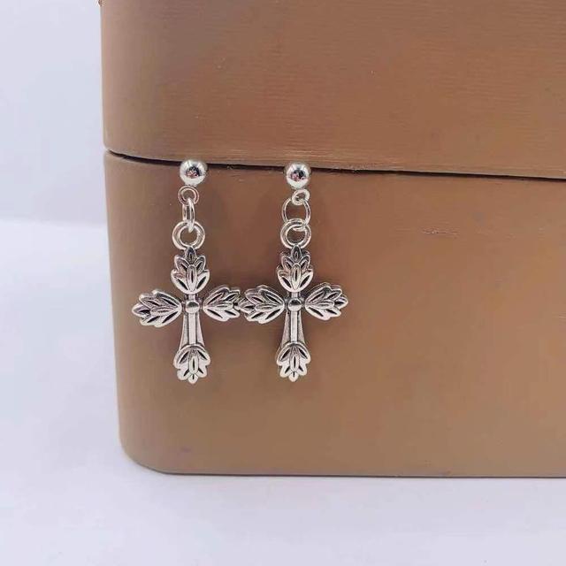 Fashion Cross Pendant Cartilage Drop Dangle Earrings Punk Jewelry For Cool Women Girl Friendship Gifts