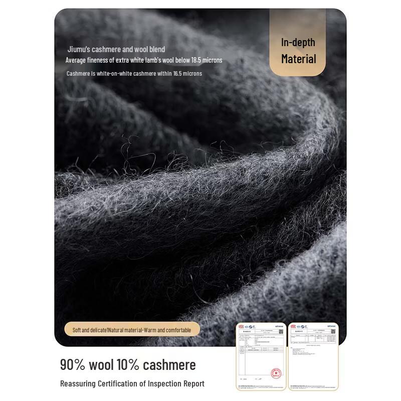JIUMU Men's Plaid Wool Scarf