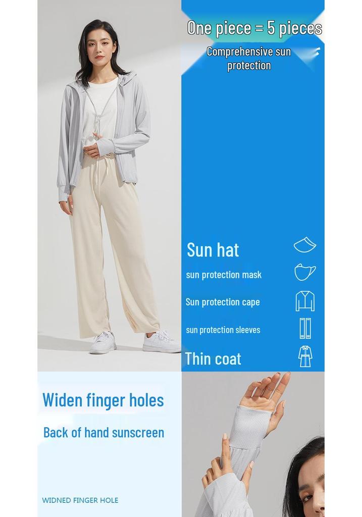 UPF50+ Ice Silk Sun Protection Suit with Large Brim for Men and Women - Breathable & Anti-UV Fishing Apparel