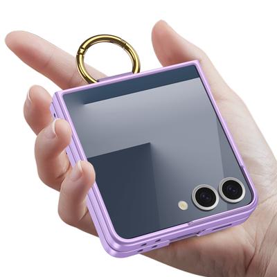 Suitable for Samsung Z Flip7 Mobile Phone Case Ultra Thin Ultra Thin Ring Buckle Bracket Folding Screen Anti Fall Protection Case