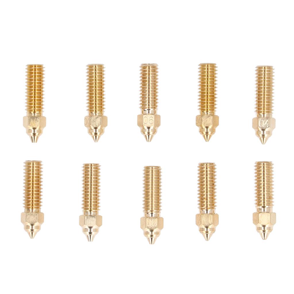 10Pcs 3D Printer Nozzle Kit High Flow Smoother  Bass Extruder Nozzle Replacement for Creali