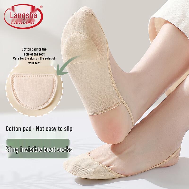 Langsha Women s Low-Cut Forefoot Pad No-Show Socks One Size