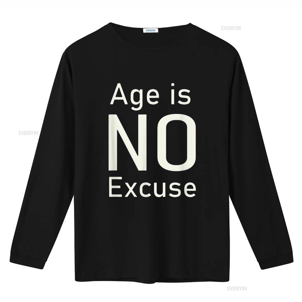 Age Is No Excuse Funny Old And Gym Lovers Design Womens T Shirt Black Large vintage Washed Soft Slightly Comfortable fashion
