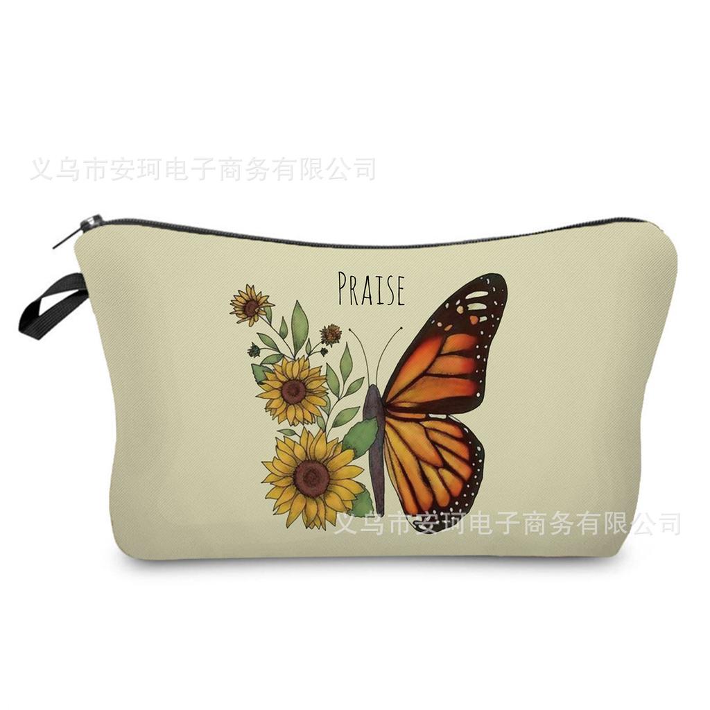 Women Flower Print Cosmetic Bag Toiletries Organize Travel Storage Case 6662