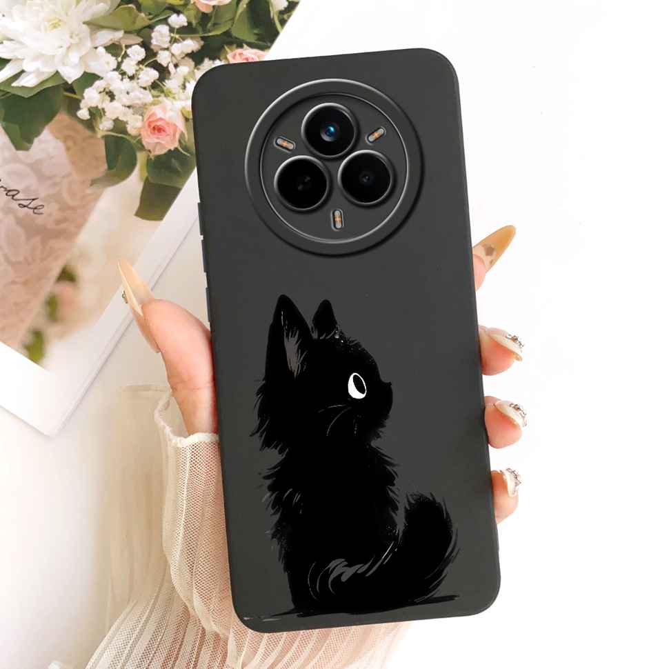 Für Oppo Realme 14 Pro 5G Hülle Neue Katze Blume Weiches Silikon Cover Für Realme 14Pro 14 Pro 5G Handyhülle Stoßfeste Capa