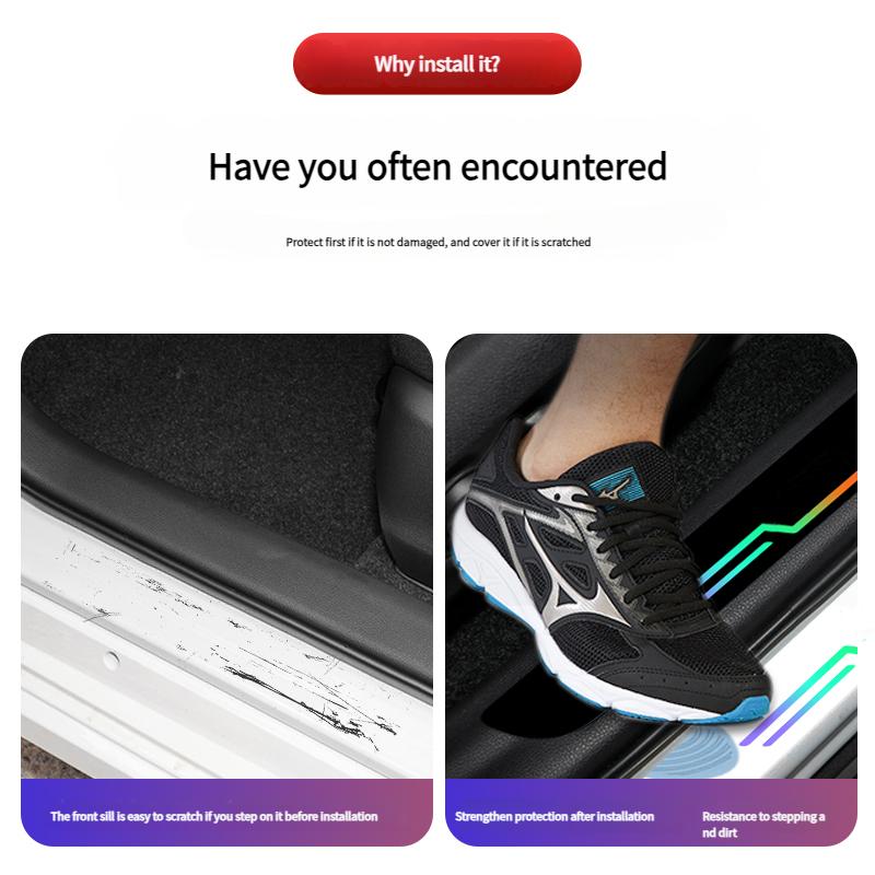 4Pcs For Tesla Model 3 Model X Model S Model Y Car Sticker Auto Door Trunk Protective Strip Anti Scratch Decal Accessories