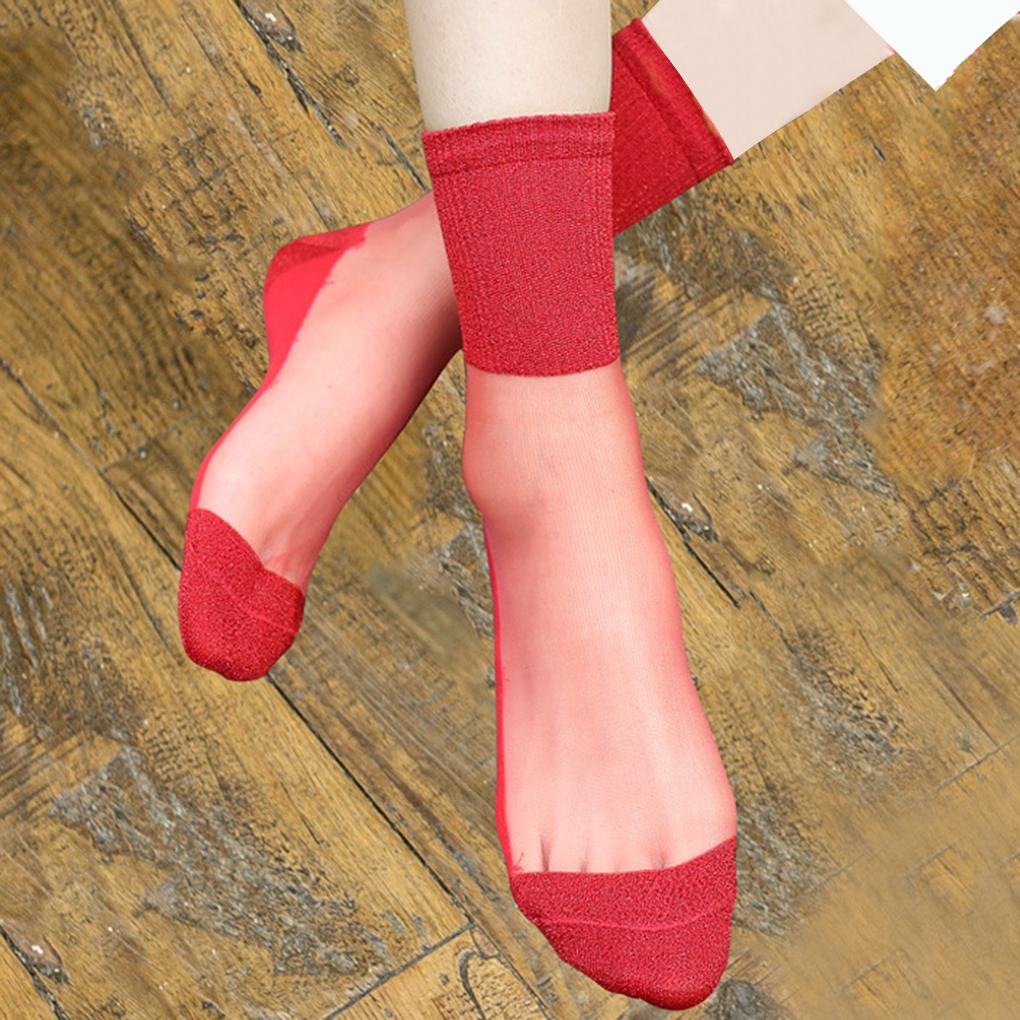 Women Sexy Thin Mesh Socks Soft Anti-slip Breathable Wicking Ankle Socks Kit