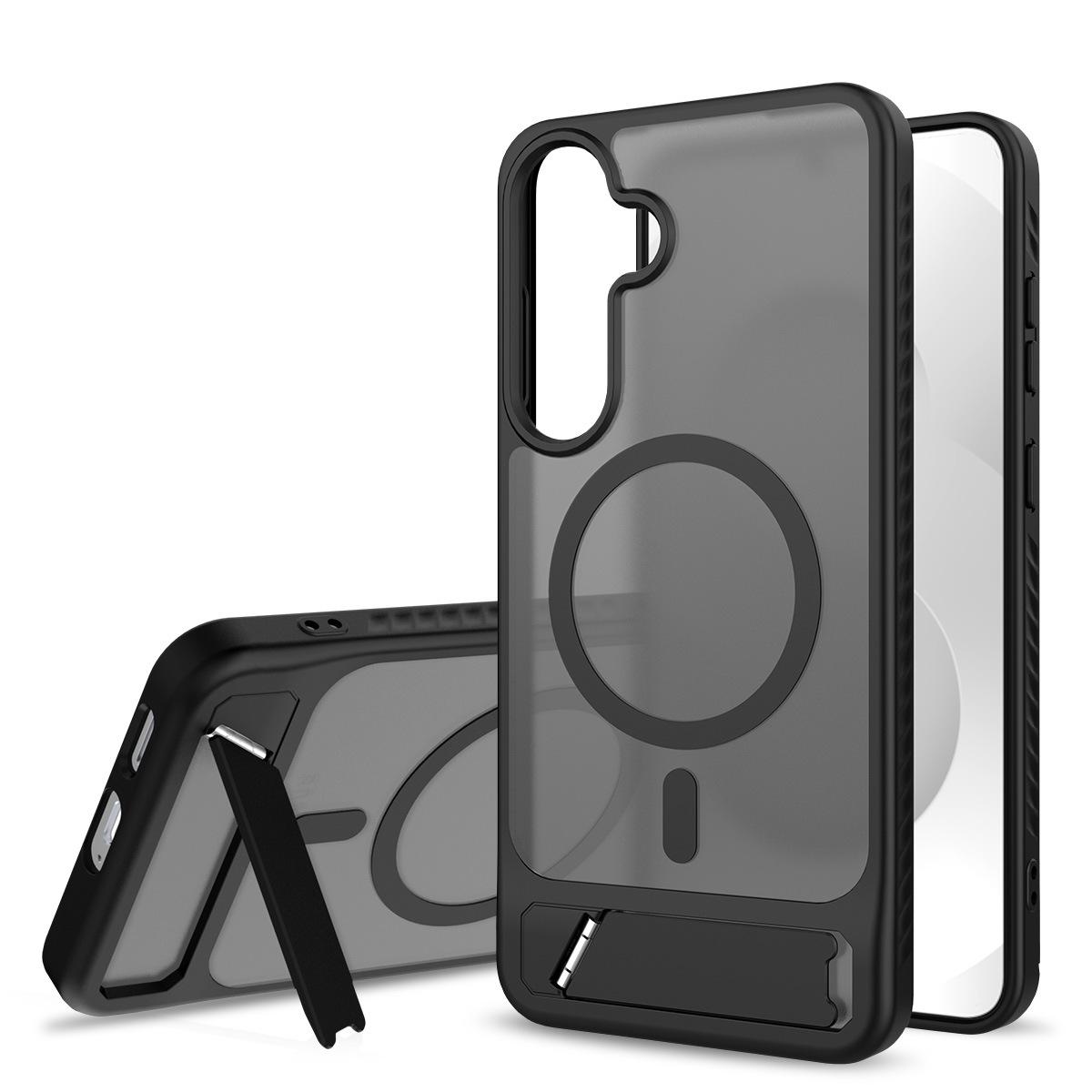 

Suitable for Samsung S25fe Embedded Magnetic Wireless Charging Stand Mobile Phone Case S24ultra Simple Protective Case SAM S25 FE