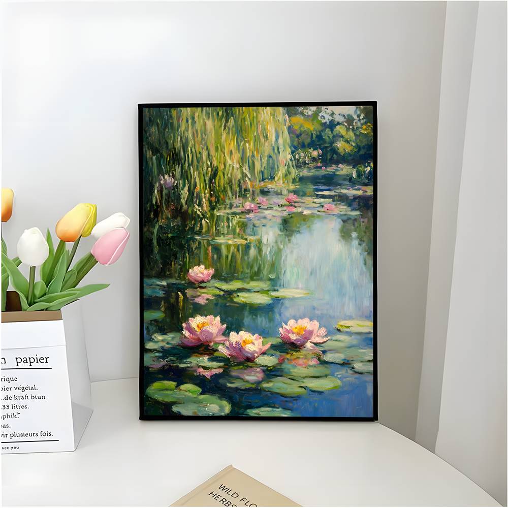 C-Claude Monet Poster Self-adhesive Art Waterproof Paper Sticker Coffee House Bar Room Wall Decor