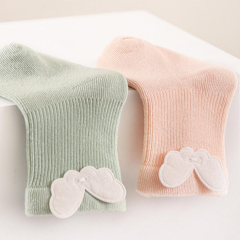 Neugeborenen Babysocken für Mädchen Jungen Baumwolle Niedlich Flügel Säugling Junge Mädchen Socke Frühling Locker Weich Kleinkind Einfarbig Socke 0-5 Jahre