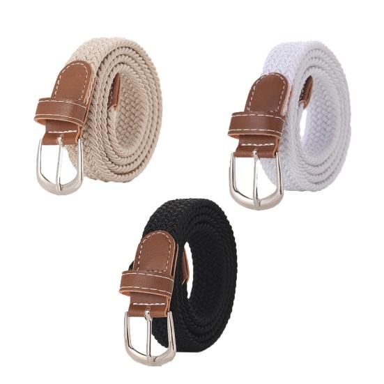 Women Belt Adjustable Pins Wide Elastic Band Poreless Stretch Belt Roll-up Free