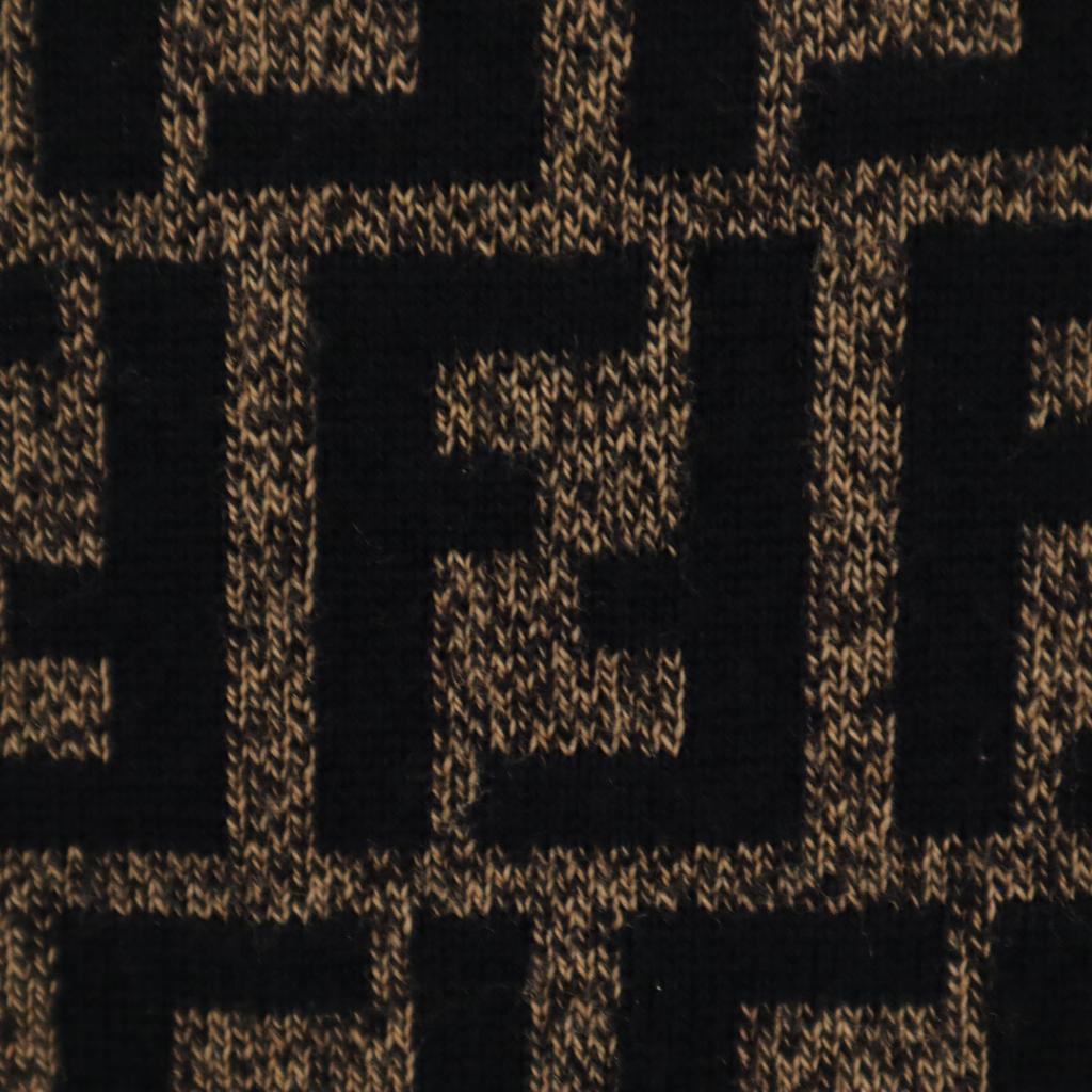 FENDI made in Italy Zucca Pattern Long sleeve sweater 40 Brown knit Women Used