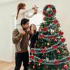 60/2m Christmas Tinsel Garland Green Wreath Madder Flower Ribbons Xmas Tree Ornaments Wedding Birthday Party Home Decoration