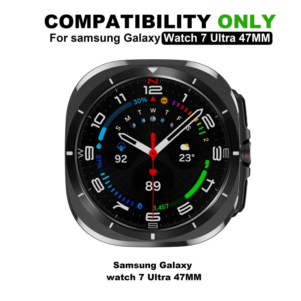 Mod Kit Armband + Hülle für Samsung Galaxy Watch 7 Ultra 47 mm Silikon Loop Band Armband für Galaxy Watch Ultra Herren Sportarmband