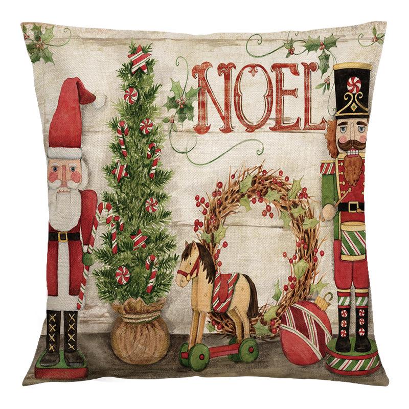 Throw Pillow Case Retro Christmas Cartoon Living Room Bedroom Cushion Pillow