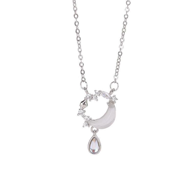 

Белое лунное ожерелье для женщин Ins Light Luxury Niche High-end Sense Keybone Chain Fashion Gift для девушки