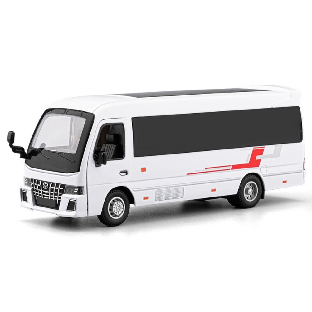 

1/33 Toyota Coaster АВТОБУС Металлическая модель автомобиля Игрушка Литье под давлением Металлическое литье Звук и свет Автомобильные игрушки для детей Транспортное средство белый