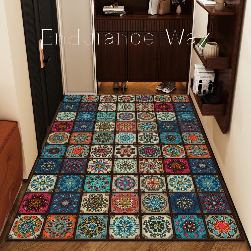 

Persian-Turkish Floral Print Carpet Living Room Decor Sofa Rug Music Lover Bedside Soft Rug Lounge Mat Indoor Entry Doormat Gift 40x60cm