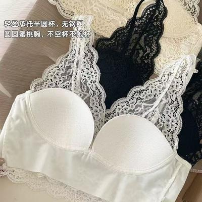 Sexy Lace Beautiful Back Bra Summer Thin Big Chest Small 1111 New Popular No Steel Ring Bra