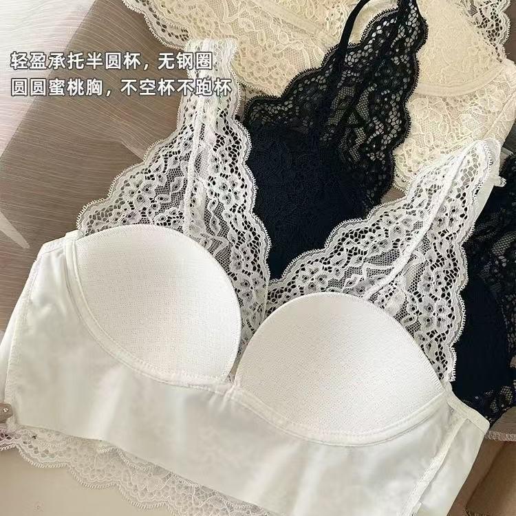 Sexy Lace Beautiful Back Bra Summer Thin Big Chest Small 1111 New Popular No Steel Ring Bra