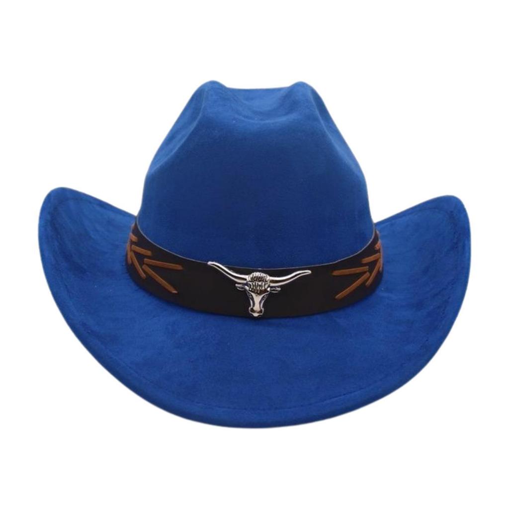 Western Cowboy Hat National Knight Jazz Hat Tibetan Warped Edge One-Word Top Hat Travel Cowboy Hat