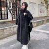 Long imitation mink coat women's winter new double-breasted fur fur coat coat thickened plush cotton-padded coat