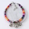 Handmade pet hand-woven lucky cat collar cartoon bell jewelry neck ring hand-woven