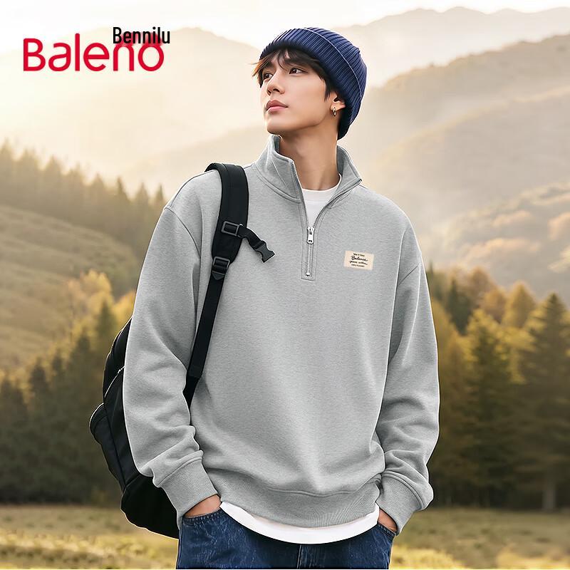 Baleno Men's Stand Collar Long Sleeve Pullover Sweatshirt
