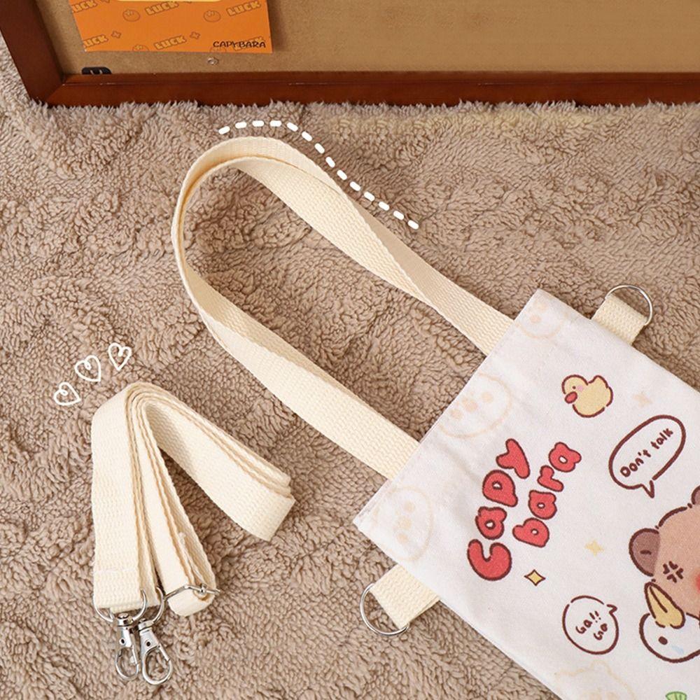 with Strap Thermal Mug Cup Sleeve Canvas Water Cup Crossbody Bag New Mobile Phone Bags