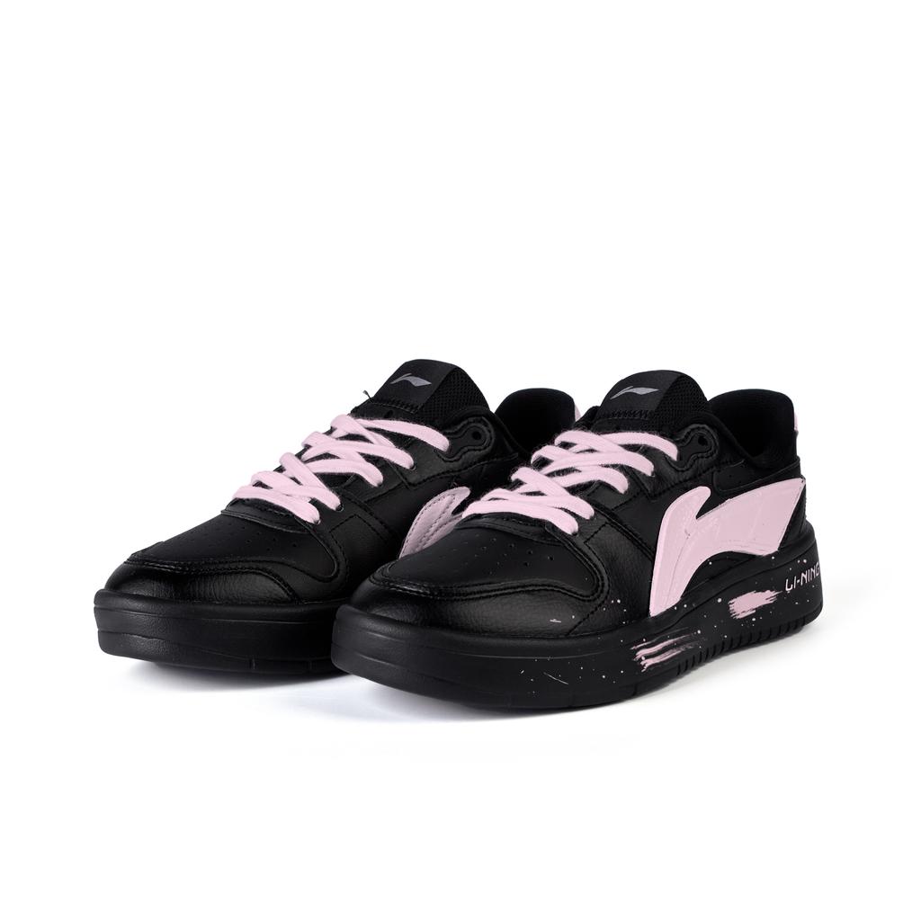 Li Ning Antidérapant Amorti Résistant à l'abrasion Bas Skateboard Chaussures Homme Noir Rose Clair AGCU515-5(Équipe345-)