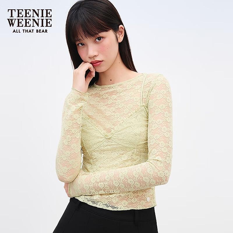 Teenie Weeniebearnova Women's Lightweight Lace Round Neck Base Layer Shirt