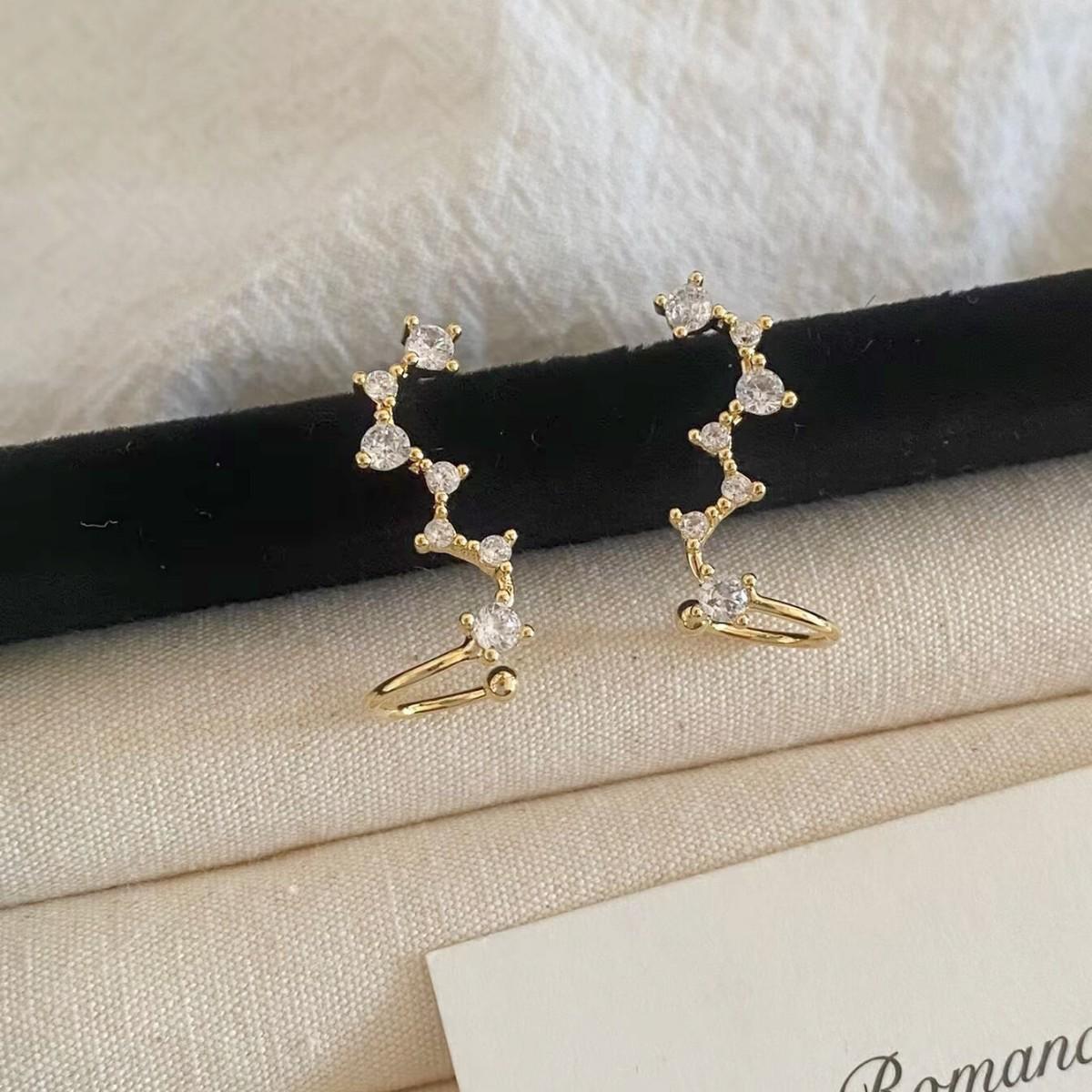 French Zirconia Ear Stud: Unique, Versatile, and Elegant Design