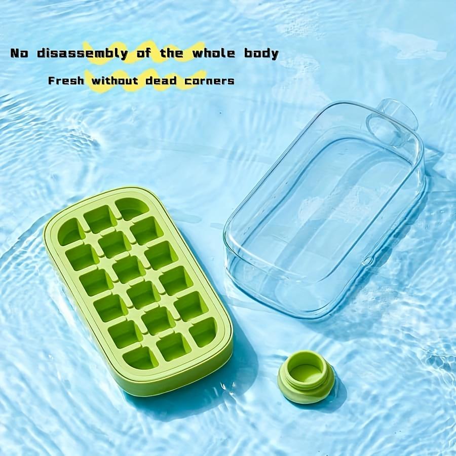 Dual-purpose Ice Cube Tray Water Bottle with Lid & Straw-Touchless Ice Cube Mold Tray Maker for Summer Outdoor Refreshing Drinks