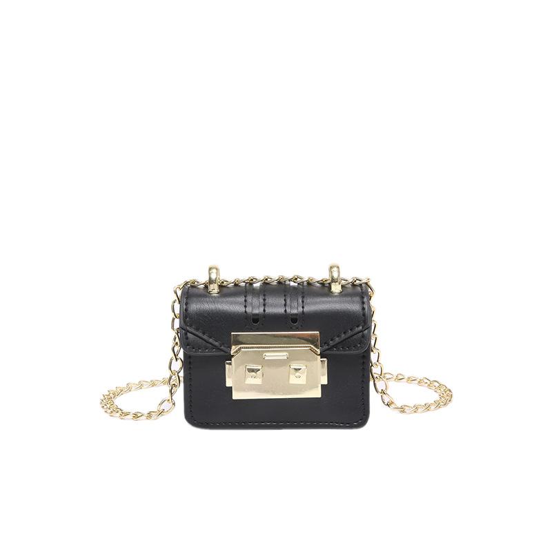

Нишевая модная мини-сумка с цепочкой, женская 2024, новая корейская простая маленькая квадратная сумка, высококачественная сумка-мессенджер чёрный