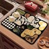 Vintage Kitchen Countertop Draining Mat Tableware Mat Non-Slip Mat Microwave Oven Top Mat Placemat Heat Insulation Mat