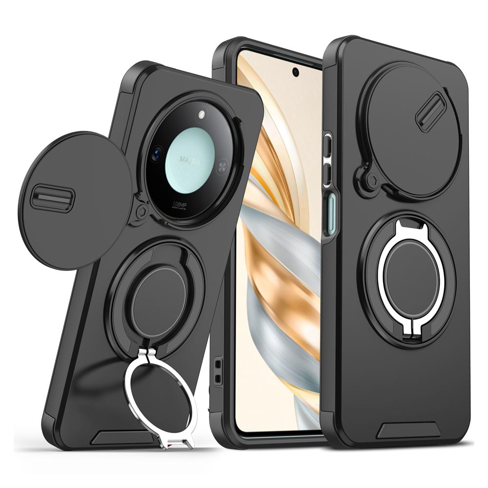 KEYSION 360° Ringständer Handyhülle für Honor X9c 5G X9c Smart Slide Kameraschutz Magnetische stoßfeste Abdeckung für Magic 7 Lite