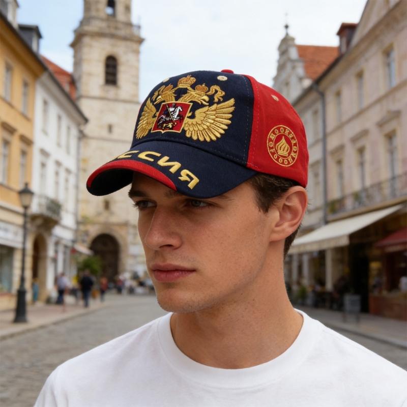 Russian Style Baseball Cap Cotton Adjustable Size 56cm to 60cm With Embroidery For Men Women Kids