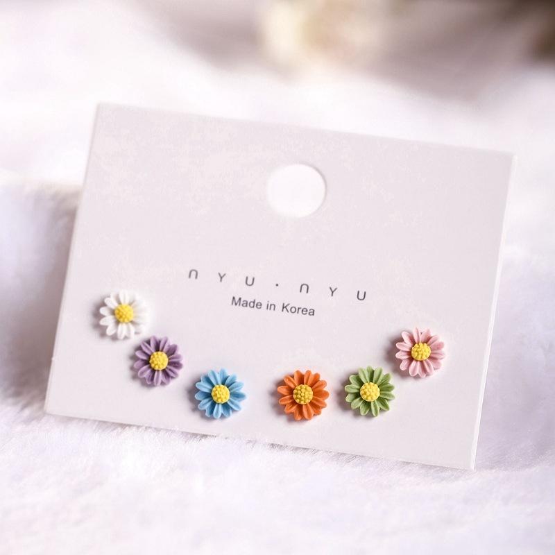 New ceramic jewelry, cute and fresh earrings, ear piercing care, no need to remove earrings when sleeping, gift for female students, steel pins
